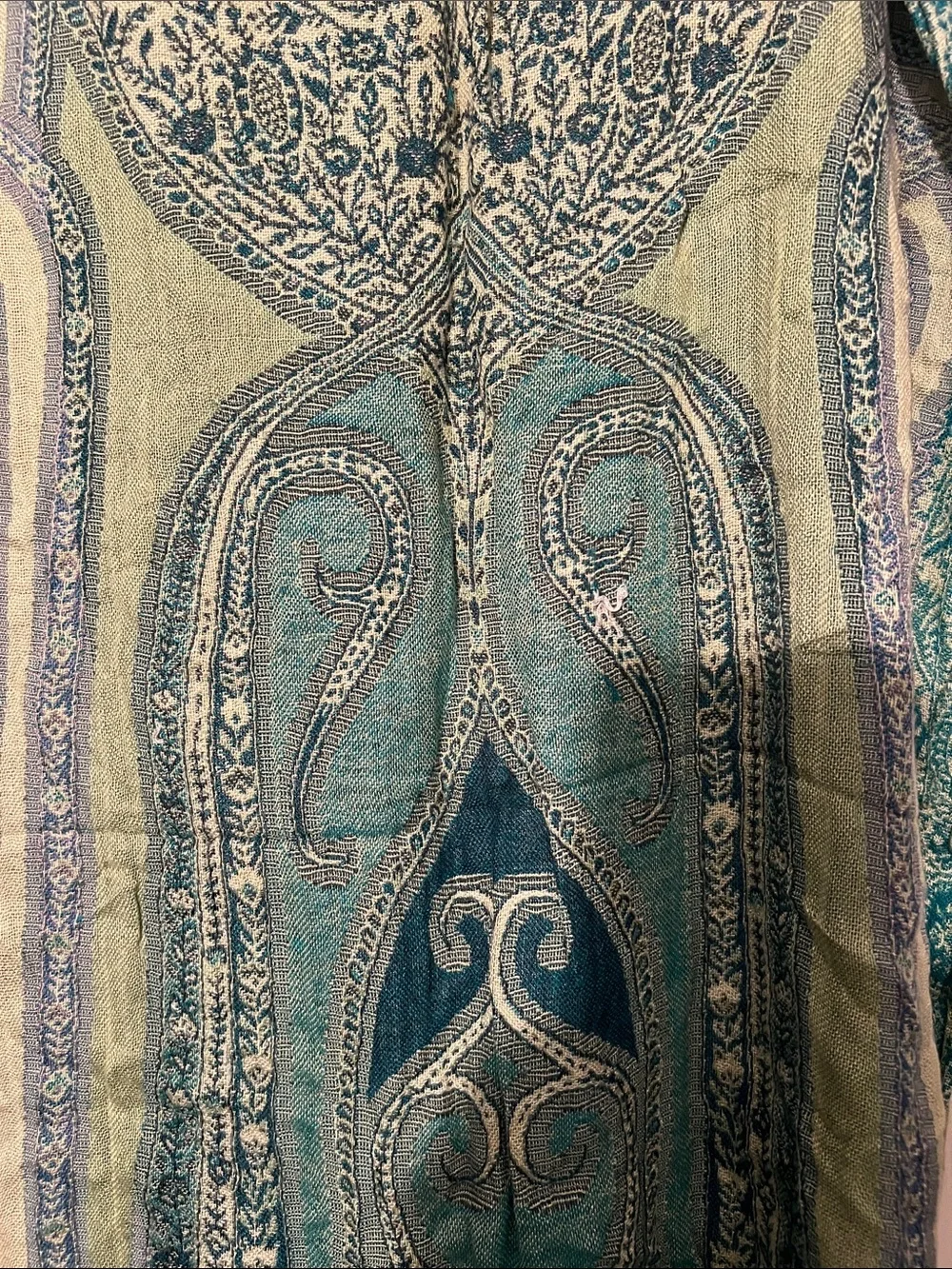 Green Paisley Bohemian Scarf